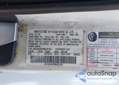 2009 Nissan 370Z Touring from USA, damaged, VIN JN1AZ44E39M405169